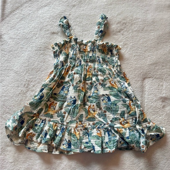Bluey Other - Floral Print Sundress with Bluey & Bingo